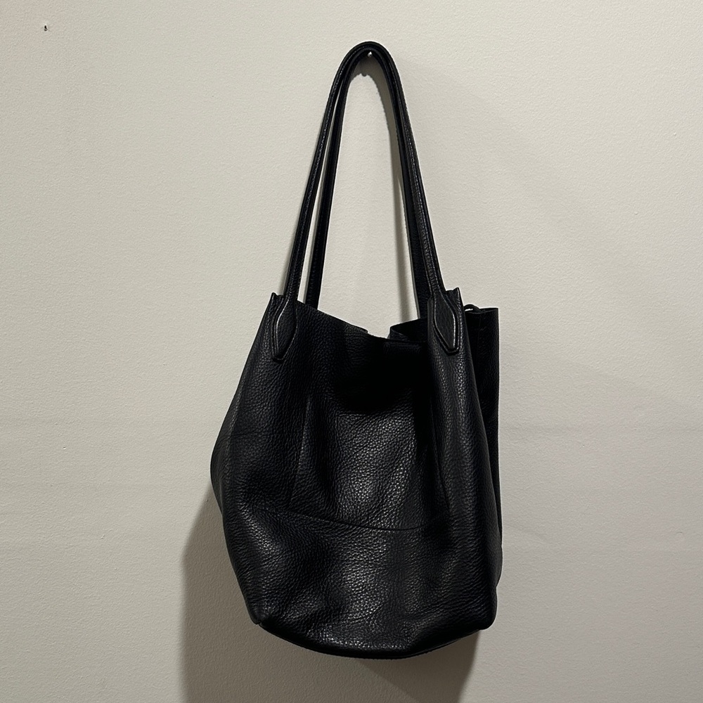 Madewell Black Pebbled Leather Tote
